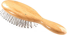 Charger l&#39;image dans la galerie, Brosse à cheveux Bass Brushes pour coiffer et démêler | Tige en alliage 100 % premium | Manche en bambou pur | Petite brosse ovale | Finition foncée | Modèle 801 - DB
