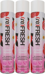 (re) FRESH - DRY Shampoo for Absorbing Hair Oil, Sweat, and Odor (Flower Power, 11.55 fl. oz. -3pk)