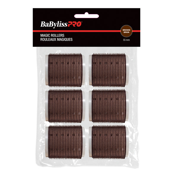 Rouleaux velcro Babyliss Pro Marron 55 mm, lot de 6 - BESMAGIC5AUCC