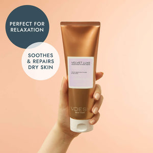 Lotion pour les mains et le corps végan VOESH Velvet Luxe à la lavande, 250 ml - Lotion pour le corps parfumée à la lavande - Lotion d'aromathérapie à la lavande - Lotion luxueuse pour peaux sèches - Crème hydratante pour les mains