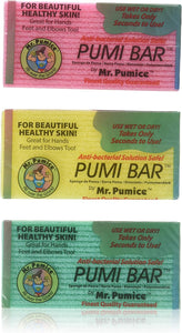 Mr. Pumice Callus Remover Pumi Bar: Pedicure Stone & Foot Scrubber - Medium Grit (6 Pack, Assorted Colors)