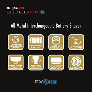 BaBylissPRO FXONE™ GOLDFX Double Foil Shaver - FX79FSG