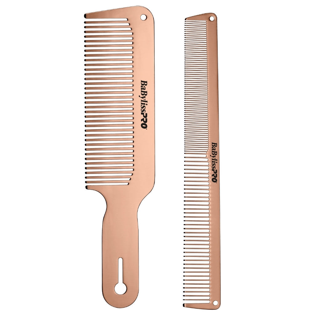 Lot de 2 peignes métalliques BabylissPRO ROSEFX - BCOMBSET2RG