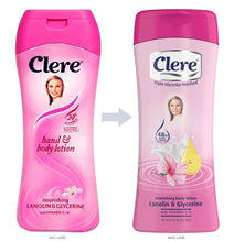 Load image into Gallery viewer, CLERE HAND &amp; BODY LOTION LANOLIN &amp; GLYCERINE 400ML

