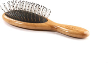 Charger l&#39;image dans la galerie, Brosse à cheveux Bass Brushes pour coiffer et démêler | Tige en alliage 100 % premium | Manche en bambou pur | Petite brosse ovale | Finition foncée | Modèle 801 - DB
