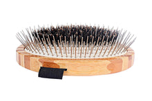 Charger l&#39;image dans la galerie, Bass Brushes | Le toilettage hybride | Brosse brillance et soin pour animaux | Brosse brevetée et primée | Poils naturels + tige en alliage | Manche en bambou pur | Grand ovale | Finition décapée | Modèle A5-SB
