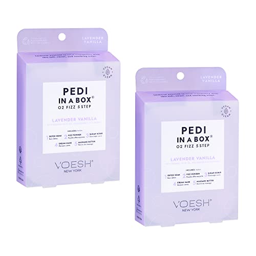 VOESH Pedi in a Box O2 Fizz 5 étapes - Lavande Vanille, paquet de 2