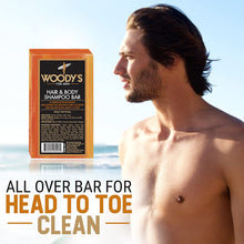 Load image into Gallery viewer, WOODY'S HAIR &amp; BODY SHAMPOO BAR 227g
