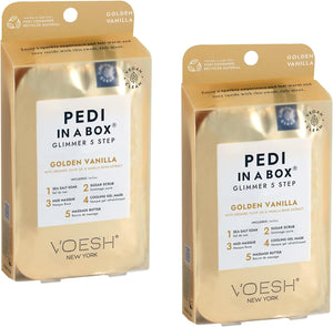 VOESH Pedi in a Box Glimmer - Vanille dorée, paquet de 2