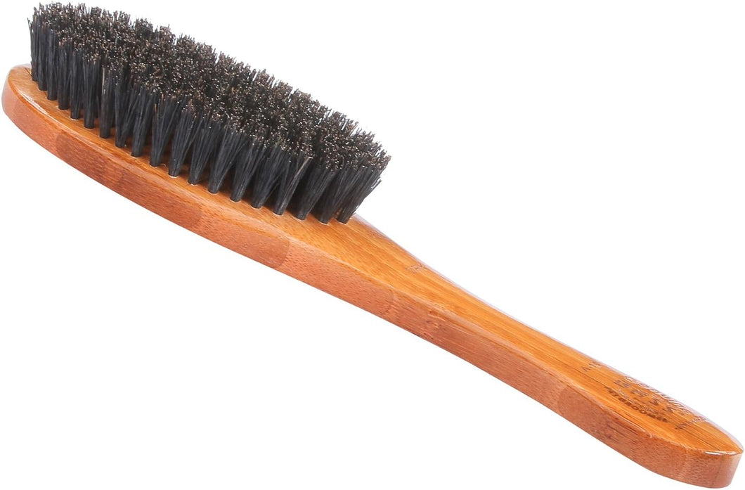 Bass Brushes 100% Soft Wild Boar Bristles Pet Groomer Medium Oval Bamboo Handle