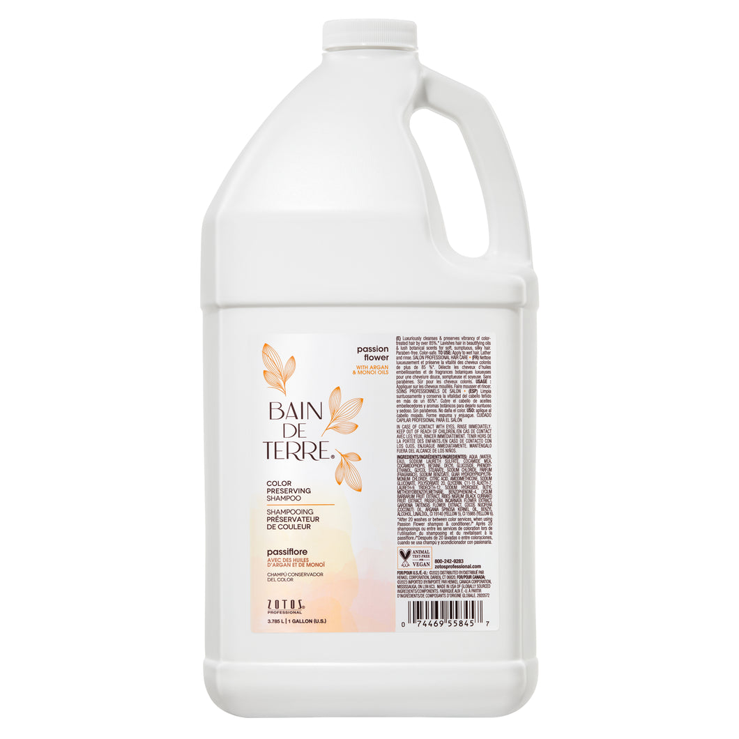 Bain de Terre Shampoing PRESERVE DE COULEUR PASSION FLEUR 1 GAL