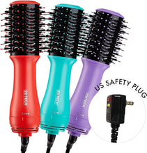 Charger l'image dans la galerie, Sèche-cheveux portable 2 en 1 TORO avec brosse volumisante (violet)
