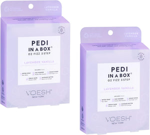 VOESH Pedi in a Box O2 Fizz 5 étapes - Lavande Vanille, paquet de 2