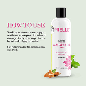 Huile d'amande à la menthe Mielle 8 oz