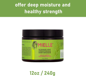 Masque capillaire Mielle Strengthen Hydratant Nourrissant à la biotine, au romarin, à l'huile de coco et au miel 12 oz