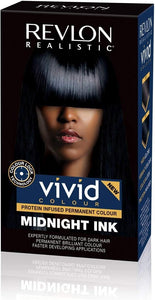 Revlon Realistic Vivid Colour Protein Infused Permanent Color Hair Dye with Color Lock Technology, Midnight Ink 110ml