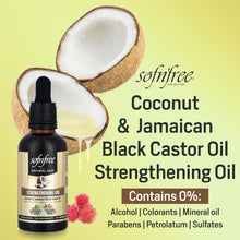 Load image into Gallery viewer, Sofnfree Oil - Coconut &amp; Jamaican Black Castor Oil infused with Rosemary &amp; Mint and Biotin with Bonus AvryBeauty Mani/Pedi tool set.
