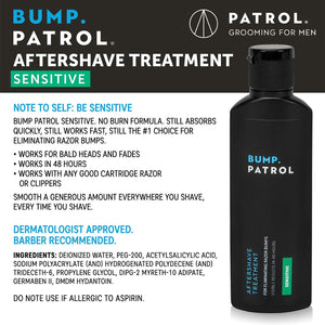 Formule après-rasage Bump Patrol Sensitive Strength - Solution après-rasage douce qui élimine les bosses du rasoir et les poils incarnés - 2 oz