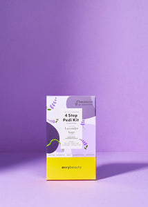 Kit pédicure AvryBeauty 4 étapes - Lavande et sauge - Lot de 2