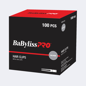Pinces métalliques à double pointe BabylissPRO, 100/boîte - BESDC1UC