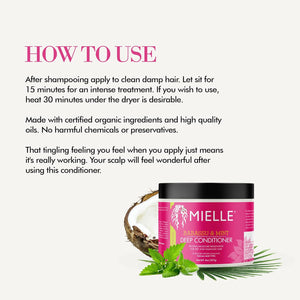 Après-shampoing profond à l'huile de babassu et à la menthe Mielle