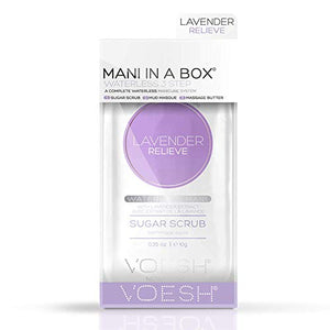 Coffret manucure VOESH Mani in a Box 3 étapes sans eau - Coffret manucure VOESH - Kit manucure professionnel - Kit manucure femme - Fournitures manucure - Manucure à faire soi-même - Kit manucure salon - Kit manucure spa (Lavande)