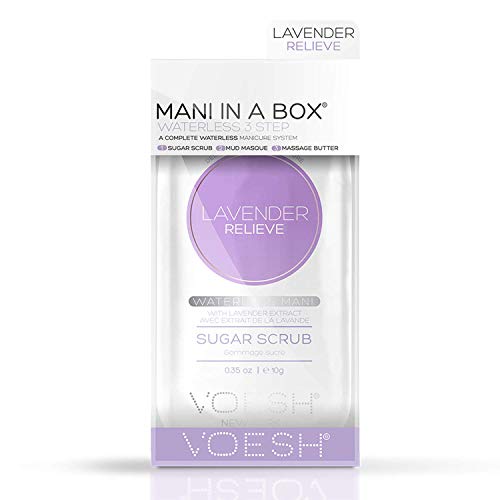 Coffret manucure VOESH Mani in a Box 3 étapes sans eau - Coffret manucure VOESH - Kit manucure professionnel - Kit manucure femme - Fournitures manucure - Manucure à faire soi-même - Kit manucure salon - Kit manucure spa (Lavande)