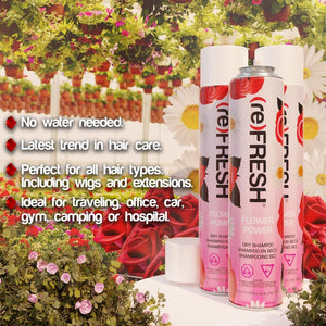 (re) FRESH - DRY Shampoo for Absorbing Hair Oil, Sweat, and Odor (Flower Power, 11.55 fl. oz. -3pk)