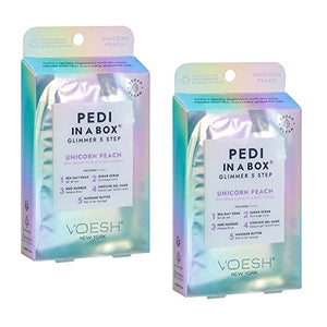 VOESH Pedi in a Box Glimmer - Pêche Licorne, paquet de 2