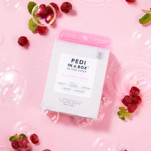 VOESH PEDI EN BOÎTE 5 ÉTAPES O2 FIZZ - SORBET FRAMBOISE