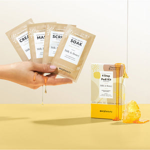 Kit pédicure AvryBeauty 4 étapes - Lait et miel - Lot de 2