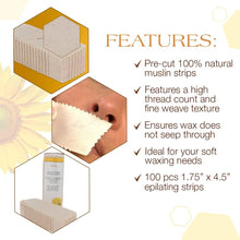 Charger l&#39;image dans la galerie, Lot de 100 petites bandes de mousseline naturelle GiGi
