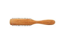 Load image into Gallery viewer, Brush - Semi Oval Seven Row Design 100% Wild Boar Bristles Light Wood Handle Bas by Bass Brushes
