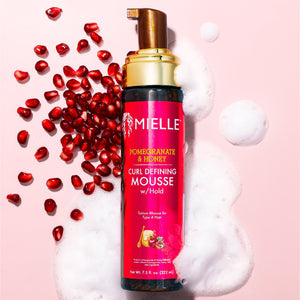 Mousse définissante pour boucles Mielle Grenade et Miel avec tenue 7,5 oz