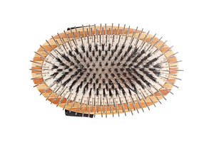 Bass Brushes | Le toilettage hybride | Brosse brillance et soin pour animaux | Brosse brevetée et primée | Poils naturels + tige en alliage | Manche en bambou pur | Grand ovale | Finition décapée | Modèle A5-SB