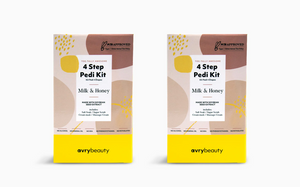 Kit pédicure AvryBeauty 4 étapes - Lait et miel - Lot de 2