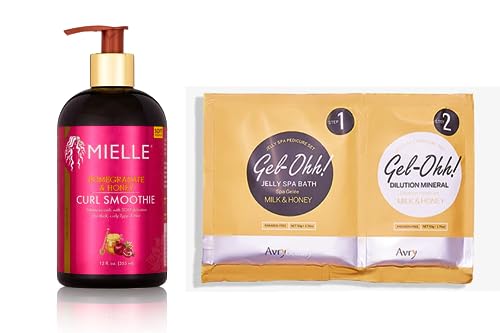 Smoothie boucles à la grenade et au miel Mielle et gel-Ohh Foot Spa Milk & Honey en bonus