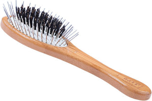 Bass Brushes Hybrid Pet Groomer Petit manche ovale en bambou