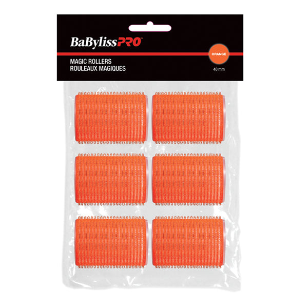 Rouleaux velcro BabylissPro Orange 40 mm, lot de 6 - BESMAGIC4BUCC