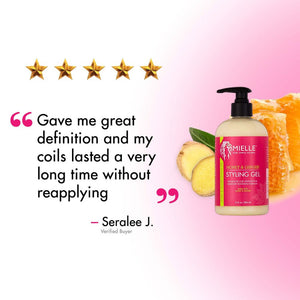 [MIELLE ORGANICS] GEL COIFFANT AU MIEL ET AU GINGEMBRE 13 OZ BOUCLES DÉFINIES HYDRATANT