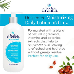 Lotion hydratante non parfumée Body Drench, 16,9 onces
