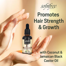 Load image into Gallery viewer, Sofnfree Oil - Coconut &amp; Jamaican Black Castor Oil infused with Rosemary &amp; Mint and Biotin with Bonus AvryBeauty Mani/Pedi tool set.
