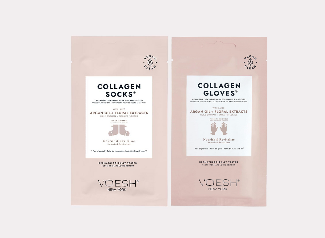 Duo de gants de collagène pour masque de manucure et de pédicure VOESH
