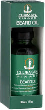 Charger l&#39;image dans la galerie, Huile à barbe style barbier Clubman Pinaud, hydratation équilibrée pour les poils du visage et la peau, 30 ml
