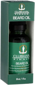Huile à barbe style barbier Clubman Pinaud, hydratation équilibrée pour les poils du visage et la peau, 30 ml