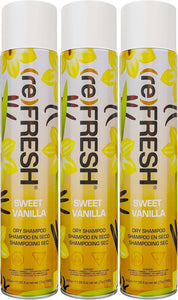 (re) FRESH - DRY Shampoo for Absorbing Hair Oil, Sweat, and Odor (Sweet Vanilla, 11.55 fl. oz. -3pk)