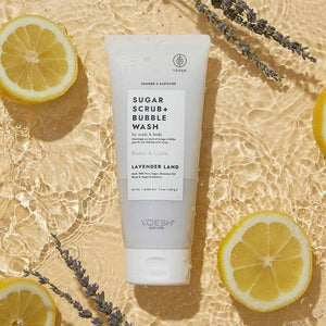 Gommage au sucre VOESH + Gel douche moussant, Gommage et gel douche exfoliants, Lavender Land