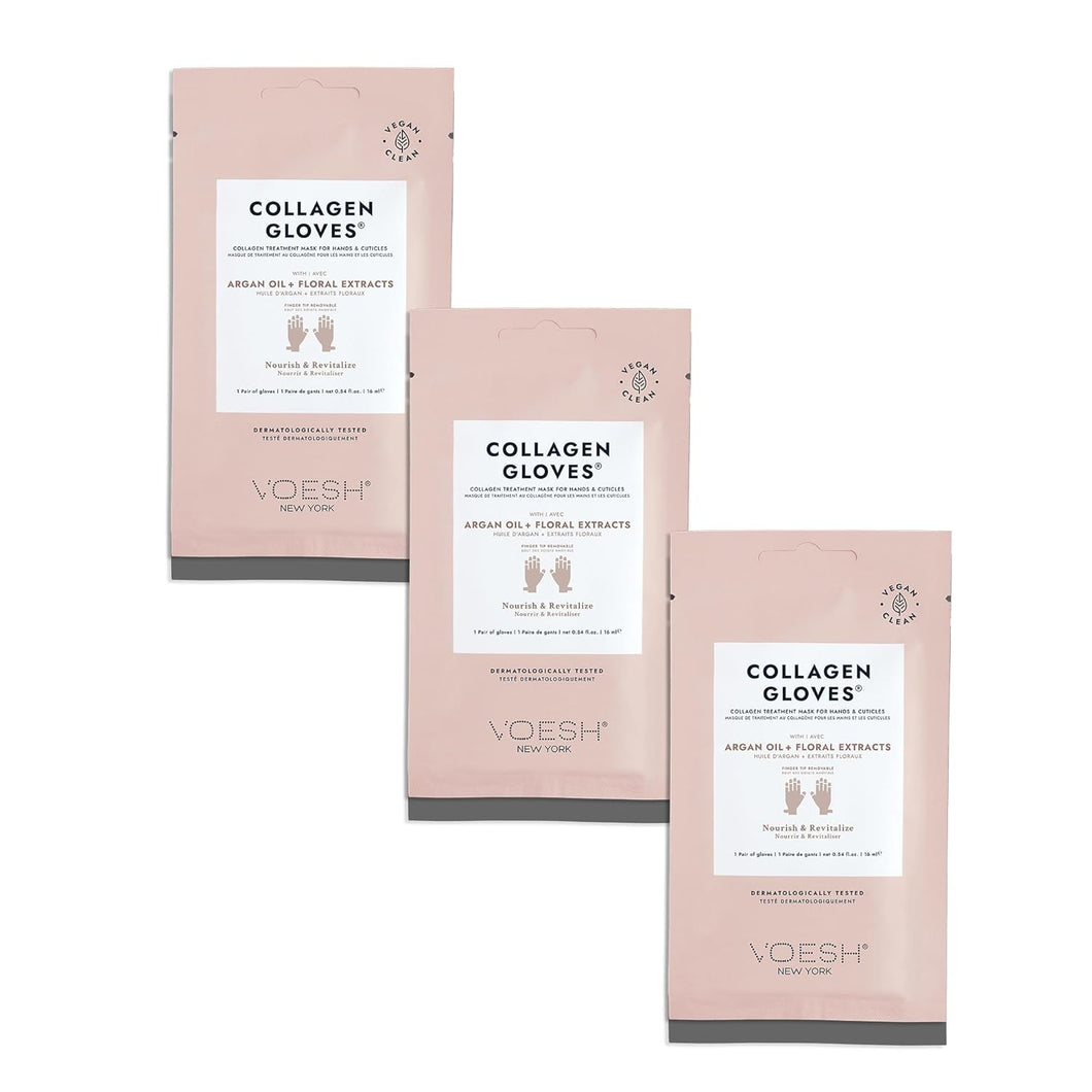 VOESH Collagen Gloves With Argan Oil - 3 Pack
