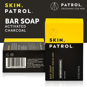 Skin Patrol Shea Activated Charcoal Soap Bar - Sulfate-Free, Paraben-Free 5.2 Ounce / 150g)