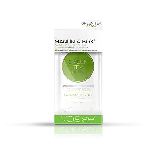 Coffret manucure VOESH Mani in a Box 3 étapes sans eau - Coffret manucure VOESH - Kit manucure professionnel - Kit manucure femme - Fournitures manucure - Manucure DIY - Kit manucure salon - Kit manucure spa (Thé vert)